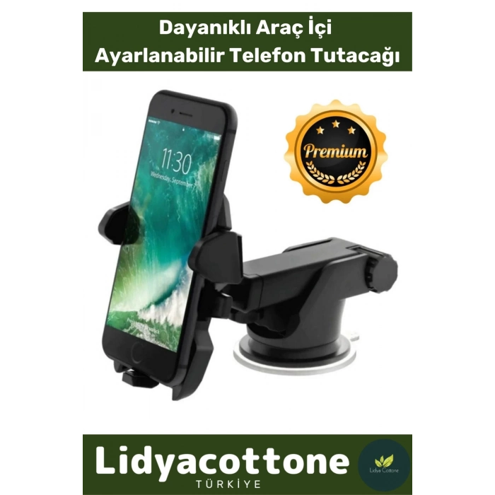 Araba Içi Telefon Tutacağı Premium Uzayabilen Ayarlanabilir Vantuzlu Araç İçi Çok Fonksiyonlu