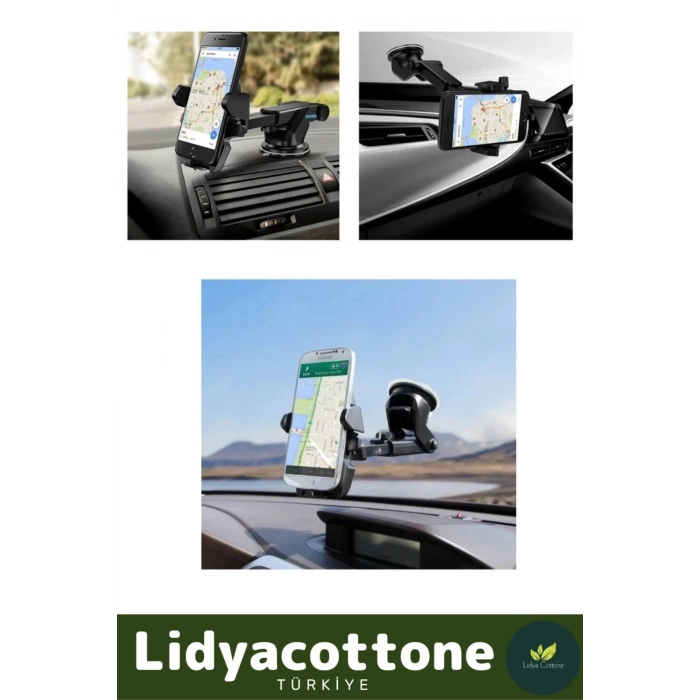 Araba Içi Telefon Tutacağı Premium Uzayabilen Ayarlanabilir Vantuzlu Araç İçi Çok Fonksiyonlu