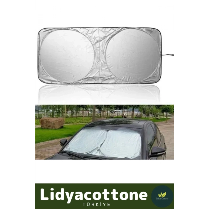 Araba Ön Cam Güneşlik Premium UV Işık Engelleyici Çift Katmanlı Dayanıklı Çantalı Katlanabilir