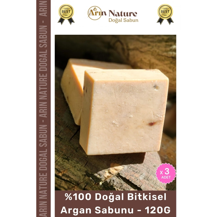 #argansabunu %100 Doğal Güzel Kokulu El Yüz Saç Vücut Orijinal Bitkisel Argan Sabunu 120g - 3 Adet