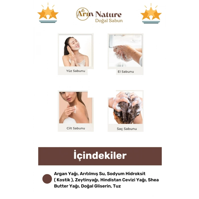 #argansabunu %100 Doğal Güzel Kokulu El Yüz Saç Vücut Orijinal Bitkisel Argan Sabunu 120g - 8 Adet