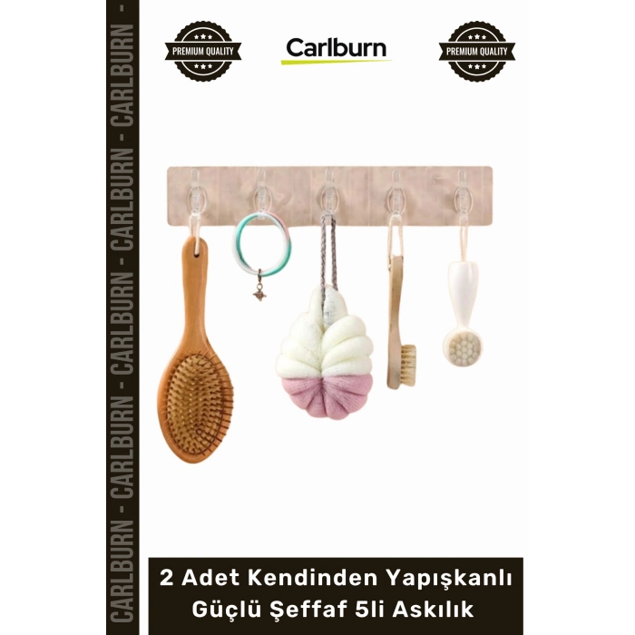#Askılık Banyo Mutfak Düzenleyici Duvar Kanca 2 Adet Kendinden Yapışkanlı Güçlü Şeffaf 5li Askılık