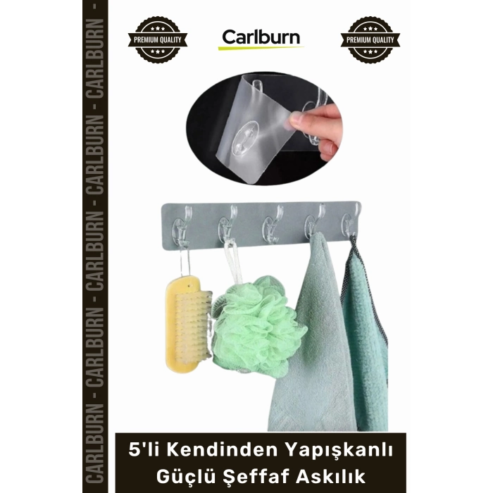 #Askılık Banyo Mutfak Kapı Arkası Duvar Askı Seti 5li Kendinden Yapışkanlı Güçlü Şeffaf Askılık