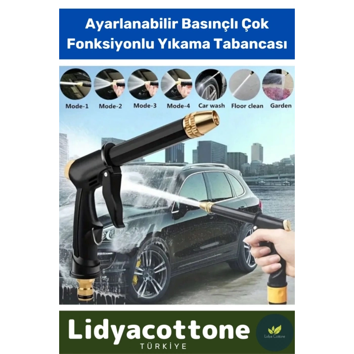Ayarlanabilir Basınçlı Çok Fonksiyonlu Yıkama Tabancası Oto Araba Bahçe Yıkama Tabancası Makinesi