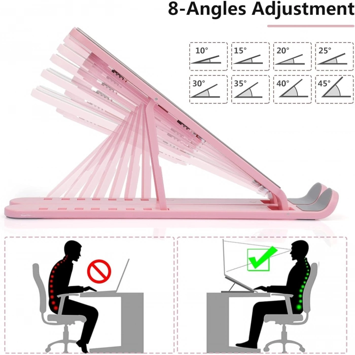 Ergonomik Dizüstü Bilgisayar Tablet Notebook Tutucu Kaymaz Ayarlanabilir Laptop Standı 7 Kademe