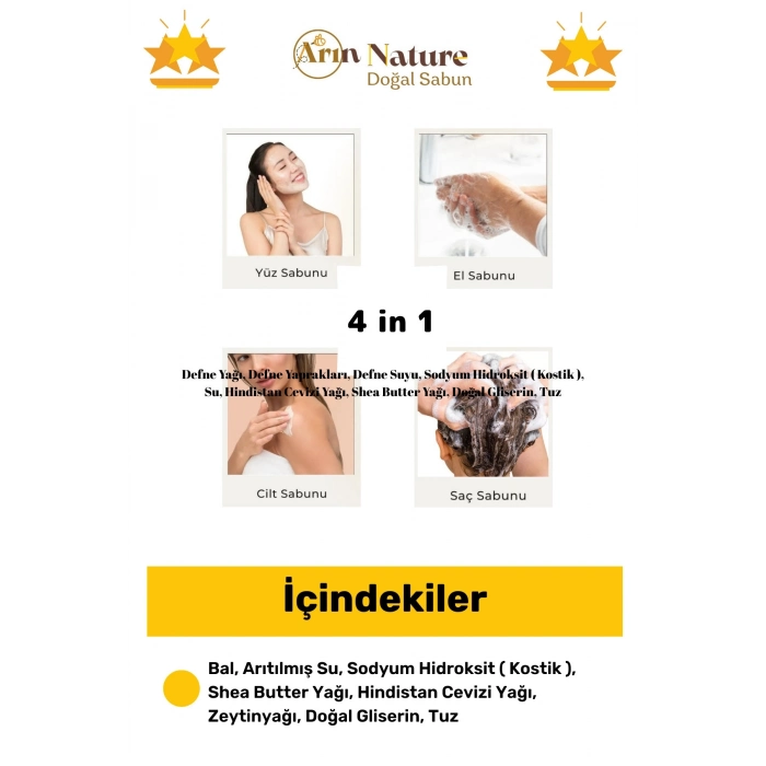 #balsabunu Güzel Kokulu El Yüz Saç Vücut Orijinal Bitkisel %100 Doğal Bal Sabunu 120g - 9 Adet