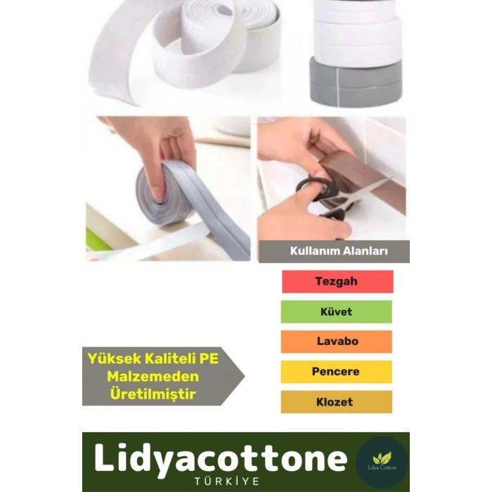 Bant 3.2m Ekstra Güçlü Su Geçirmez Sızdırmaz Dayanıklı Yalıtım Tamir Küf Önleyici Gri