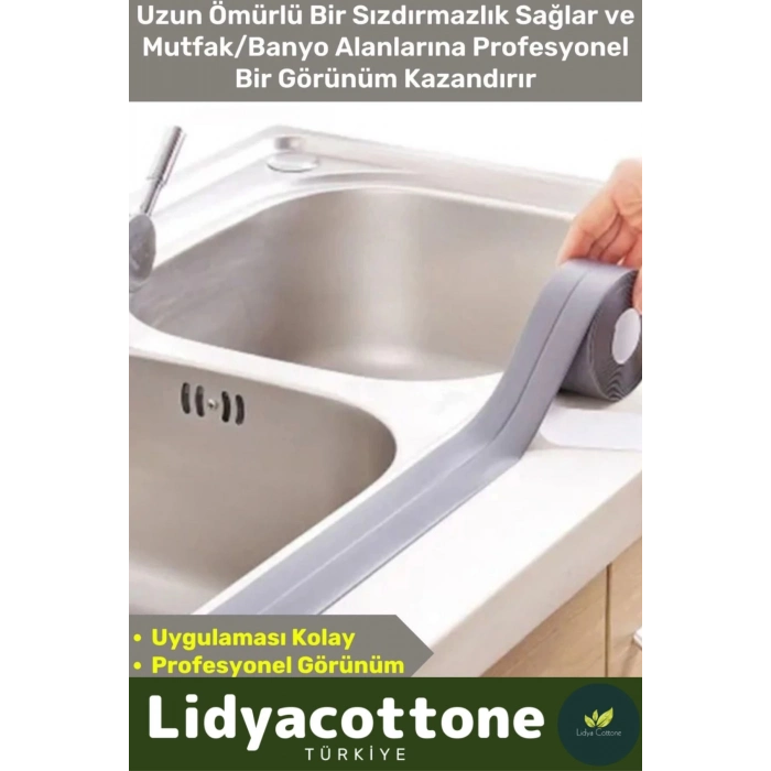 Bant 3.2m Ekstra Güçlü Su Geçirmez Sızdırmaz Dayanıklı Yalıtım Tamir Küf Önleyici Gri