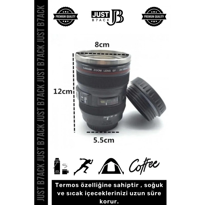 #Bardak Objektif Lens Görünüm Çelik Kahve Çay Hediye Sevgili Paslanmaz Çelik Termos Mug Bardak 300ml