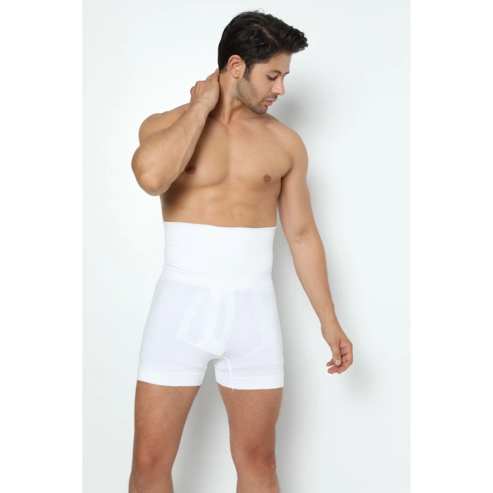 Özel Üretim Şekillendirici Basen Göbek Toparlayıcı Sıkılaştırıcı Bel İnceltici Erkek Beyaz Boxer Korse