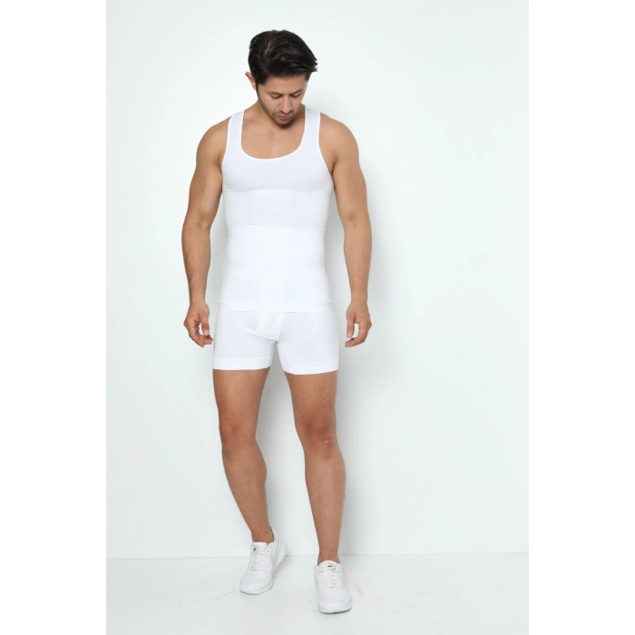Özel Üretim Şekillendirici Basen Göbek Toparlayıcı Sıkılaştırıcı Bel İnceltici Erkek Beyaz Boxer Korse