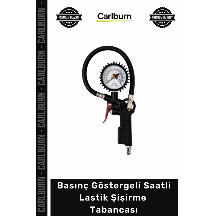 #Pompa Profesyonel Dayanıklı Kompresör Aparatı Basınç Göstergeli Saatli Lastik Şişirme Tabancası