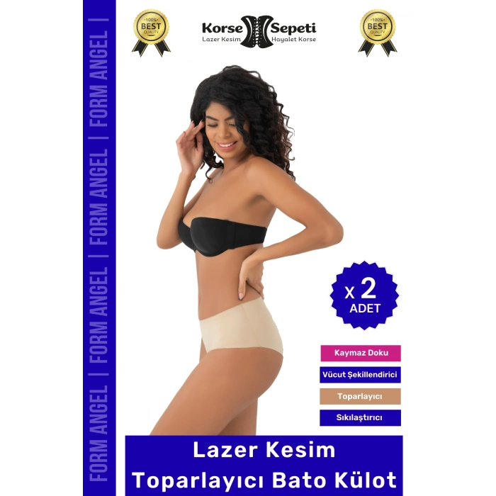 #BatoKülot Karın Basen Toparlayıcı Kaymaz İz Yapmaz Lazer Kesim Toparlayıcı Bato Külot - 2 Adet