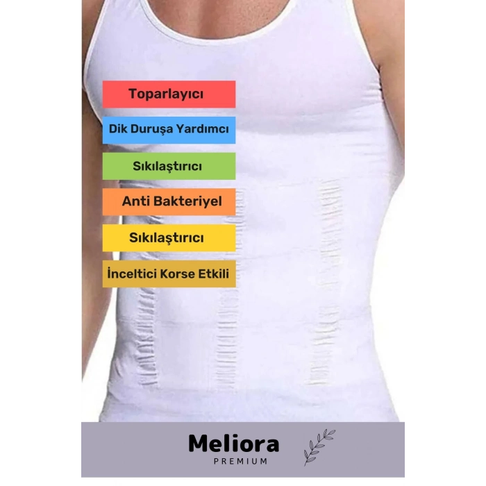 Bel Göğüs Göbek Jinekomasti Toparlayıcı Erkek Extra Göbek Sıkılaştırıcı Siyah Korse Atlet