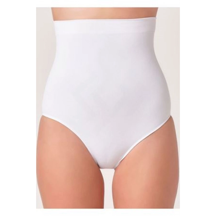 #SlipKorse Polyamid Kumaş Esnek Form Kazandıran Sıkı Beyaz Kadın Dikişsiz Slip Korse