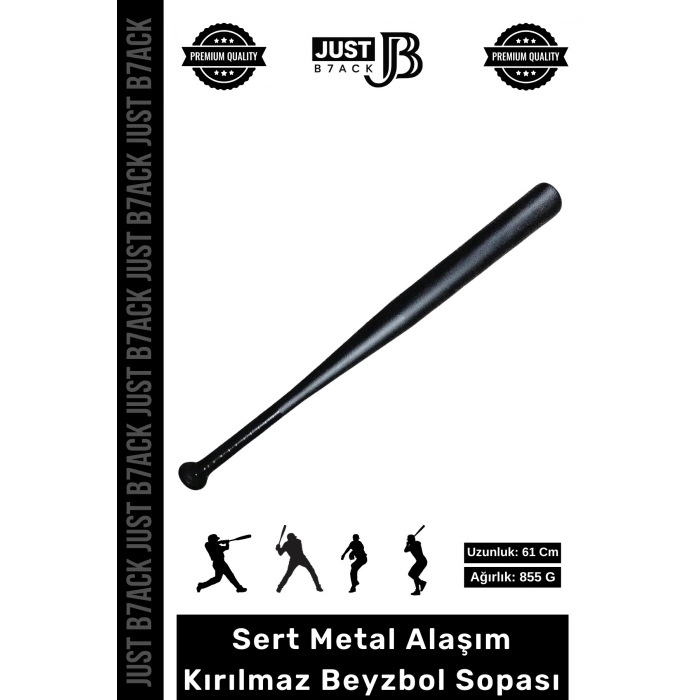 #BeyzbolSopası Sert Metal Alaşım Kaymaz Dayanıklı 855 Gram Kırılmaz Siyah Beyzbol Sopası 61 Cm