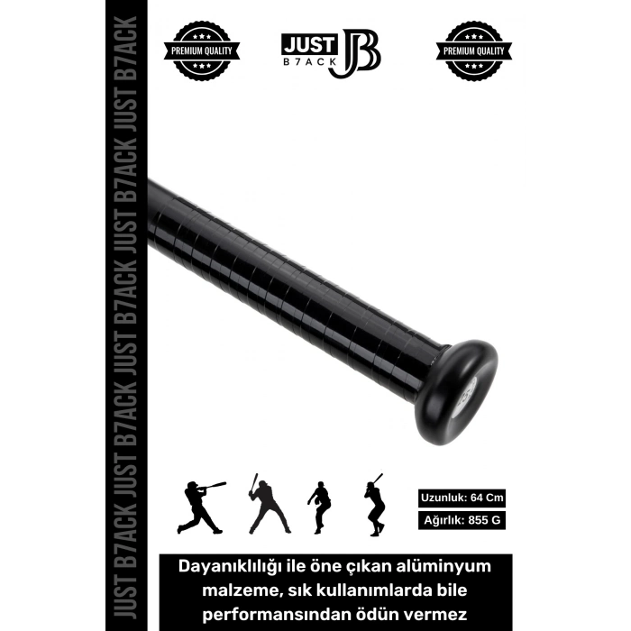 #BeyzbolSopası Sert Metal Alaşım Kaymaz Dayanıklı 855 Gram Kırılmaz Siyah Beyzbol Sopası 64 Cm
