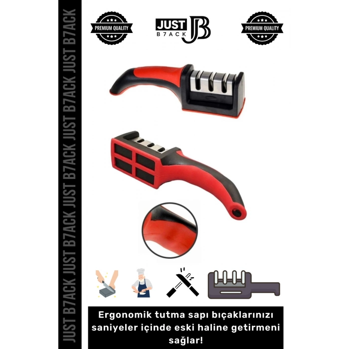 #BııçakBileme 3 Kademeli Paslanmaz Çelik Ergonomik Saplı Keskinleştirici Makas Bıçak Bileme Aleti