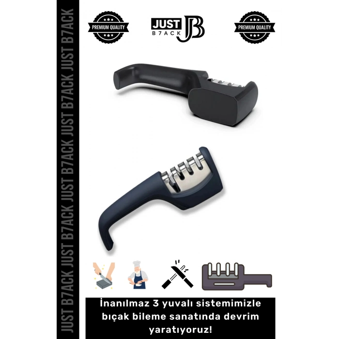 #BııçakBileme 3 Kademeli Paslanmaz Çelik Ergonomik Saplı Keskinleştirici Makas Bıçak Bileme Aleti