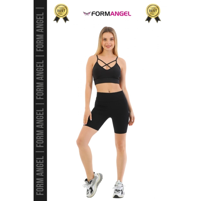 #BikerŞort İç Göstermeyen Kaymaz Şekillendirici Toparlayıcı Kemerli Lazer Kesim Biker Şort