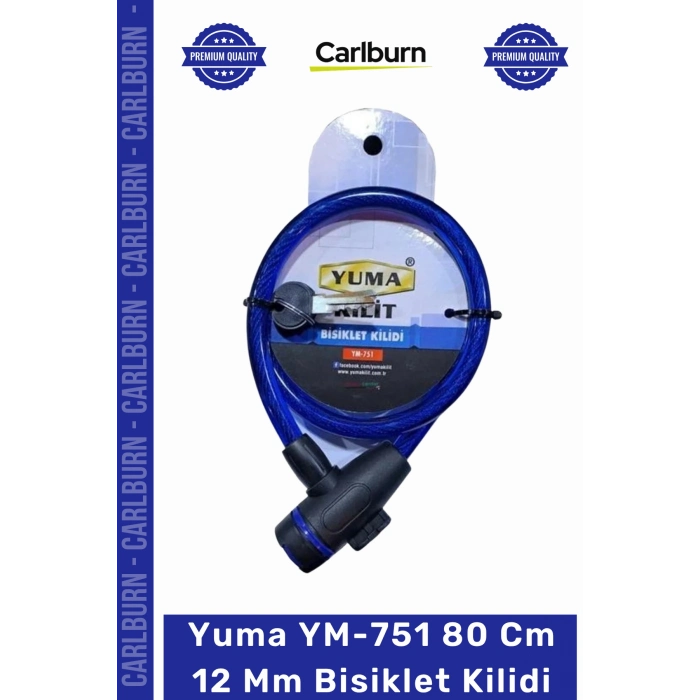 #BisikletKilidi Dayanıklı Çelik Halat Pvc Kaplı Güvenli Koruma YM751 80 Cm 12 Mm Bisiklet Kilidi