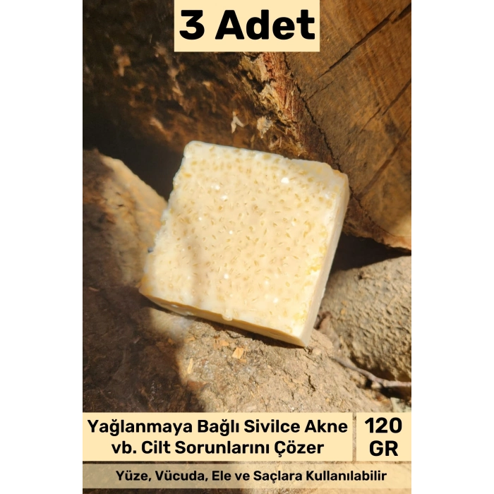 #bitkiselsabun %100 Doğal Güzel Kokulu El Yüz Saç Vücut Orijinal Bitkisel Pirinç Sabun 120g - 3 Adet