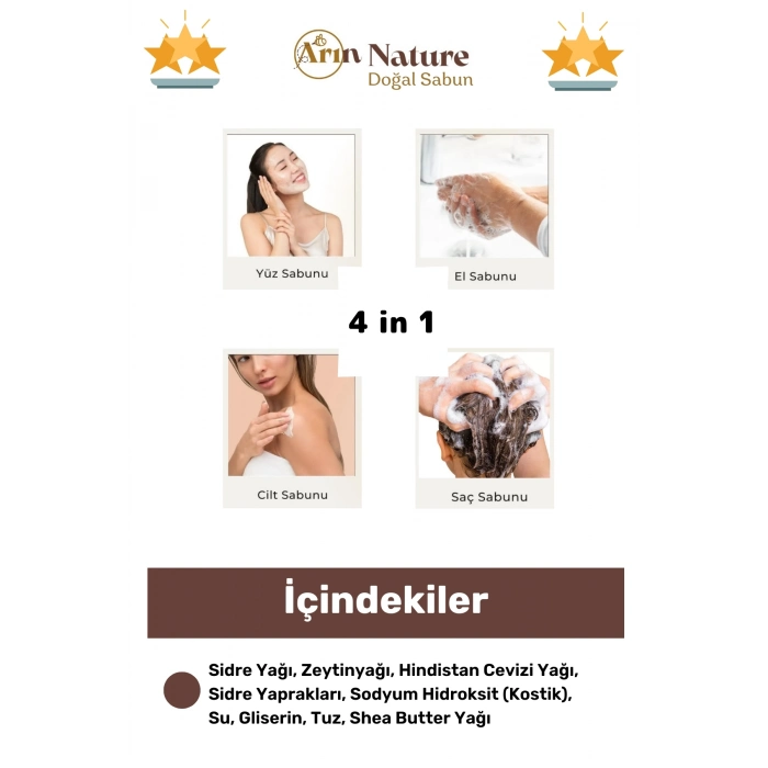 #bitkiselsabun %100 Doğal Güzel Kokulu El Yüz Saç Vücut Orijinal Bitkisel Sidr Sabun 120g - 10 Adet