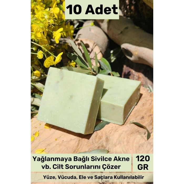 #bitkiselsabun Doğal Güzel Kokulu El Yüz Saç Vücut Orijinal Bitkisel Çay Ağacı Sabunu 120g - 10 Adet