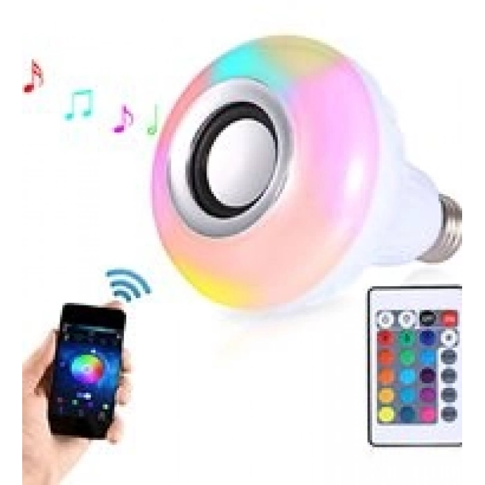 #Ampül Akıllı Ev Uzaktan Kumandalı E27 Kablosuz RGB Bluetooth Hoparlör Akıllı Led Ampül Lamba