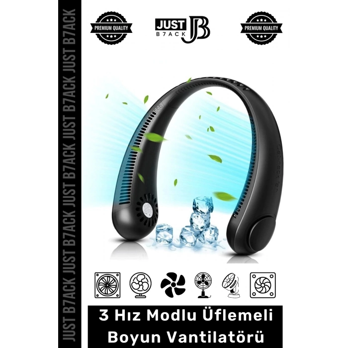 #BoyunVantilatörü Sessiz Şarjlı Yüksek Güçlü Hava Soğutucu 3 Hız Modlu Üflemeli Boyun Vantilatörü