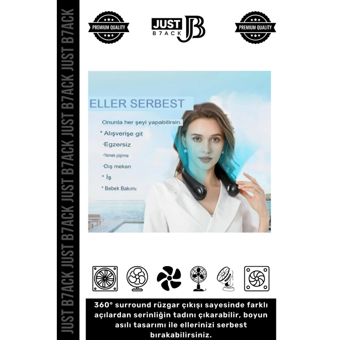 #BoyunVantilatörü Sessiz Şarjlı Yüksek Güçlü Hava Soğutucu 3 Hız Modlu Üflemeli Boyun Vantilatörü