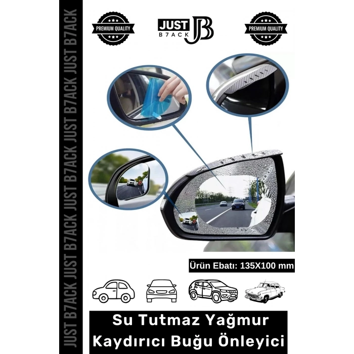 #BuğuÖnleyici Su Tutmaz Yağmur Kaydırıcı Buğu Önleyici Pratik Dış Yan Dikiz Ayna Araba Film - 2 Adet