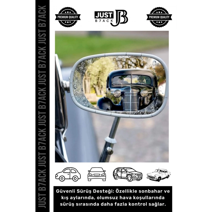 #BuğuÖnleyici Su Tutmaz Yağmur Kaydırıcı Buğu Önleyici Pratik Dış Yan Dikiz Ayna Araba Film - 2 Adet