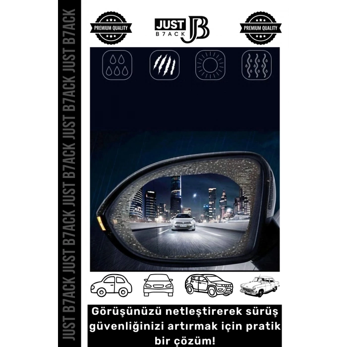 #BuğuÖnleyici Su Tutmaz Yağmur Kaydırıcı Buğu Önleyici Pratik Dış Yan Dikiz Ayna Araba Film - 2 Adet