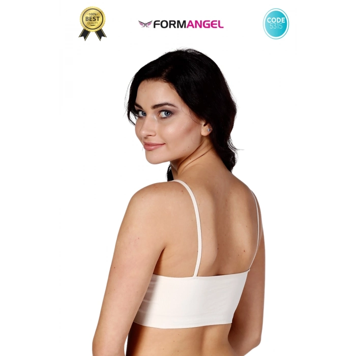 #Büstiyer Dikişsiz Seamless Kadın Esnek Yumuşak Kumaş İp Askılı Pedsiz Spor Büstiyer - 1 Adet