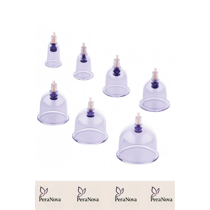 Çekme Vakum Pompalı Sarsılmaz Kutulu Selülit Yağ Çatlak Giderici Masaj Aleti 12li Hacamat Kupa Seti