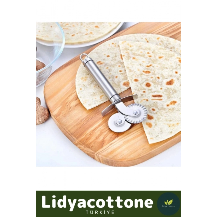 Çift Başlıklı Hamur Ruleti Pizza Kesme Aparatı Mantı Kesme Bıçağı