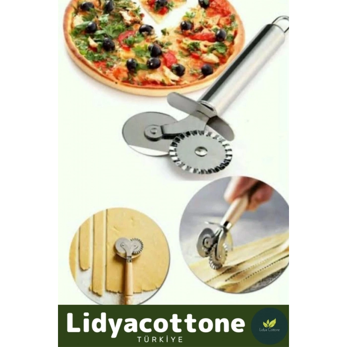 Çift Başlıklı Hamur Ruleti Pizza Kesme Aparatı Mantı Kesme Bıçağı