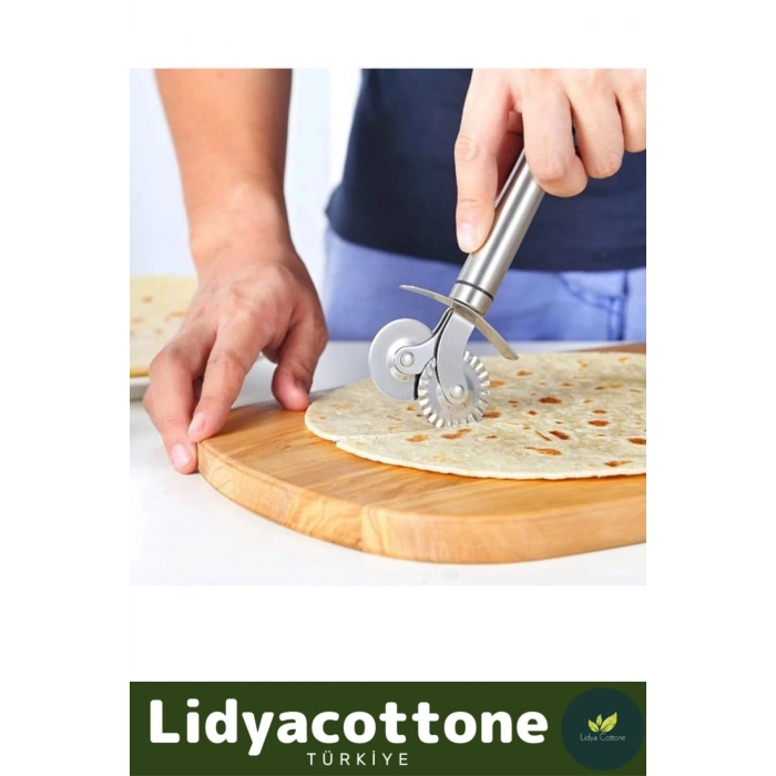 Çift Başlıklı Hamur Ruleti Pizza Kesme Aparatı Mantı Kesme Bıçağı