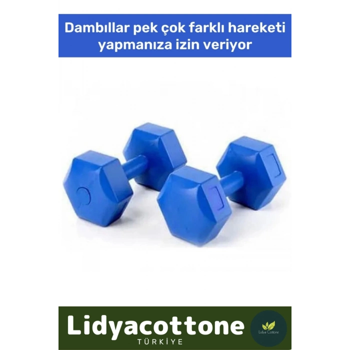 Dambıl Set Spor Egzersiz Vücut Kas Geliştirme Fitness Ağırlık Mavi 4 Kg * 2 Adet