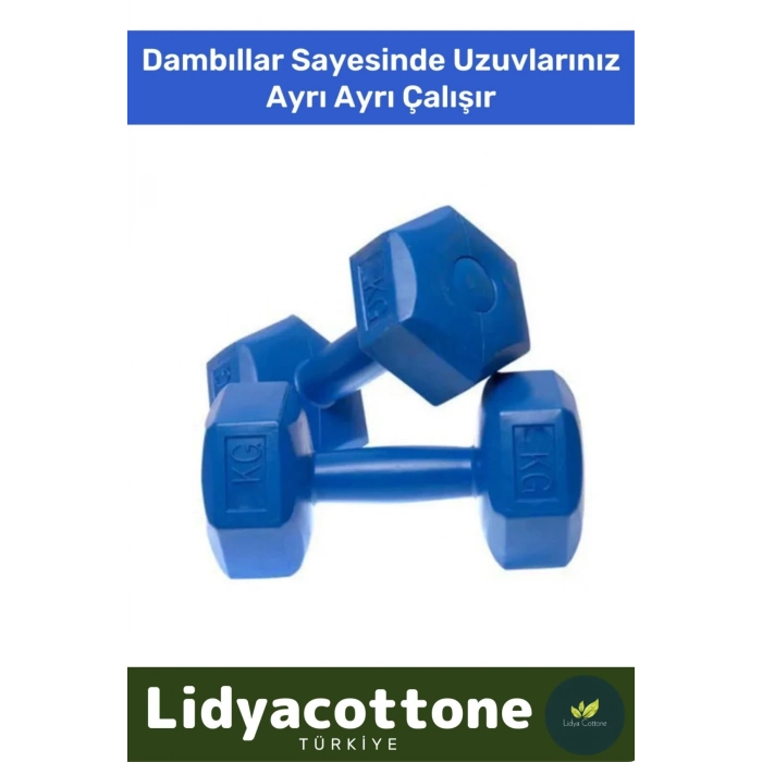 Dambıl Set Spor Egzersiz Vücut Kas Geliştirme Fitness Ağırlık Mavi 4 Kg * 2 Adet