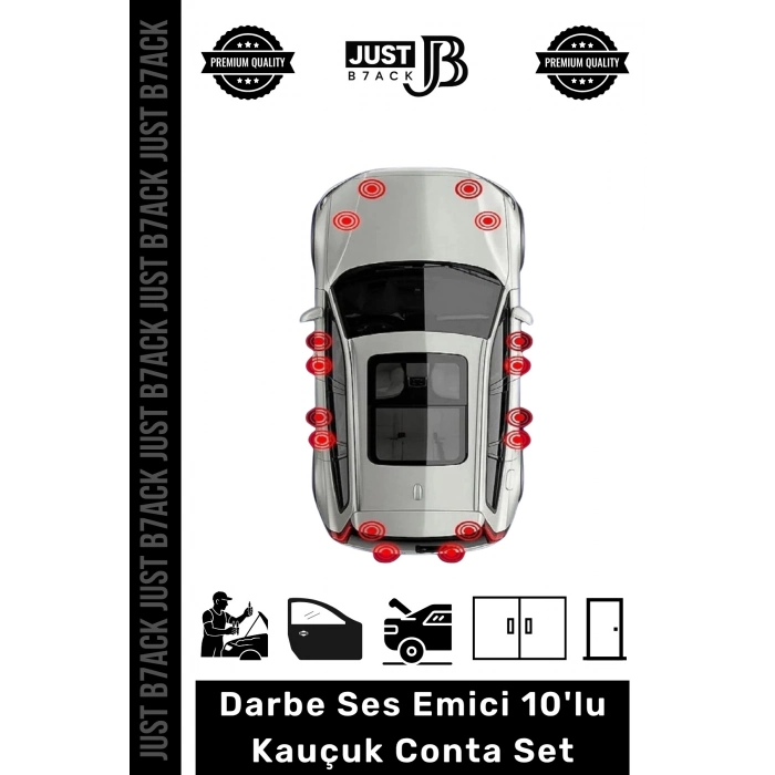 #DarbeEmici Kaliteli Yapışkanlı Araba Kaput Araç Bagaj Kapısı Darbe Ses Emici 10lu Kauçuk Conta Set