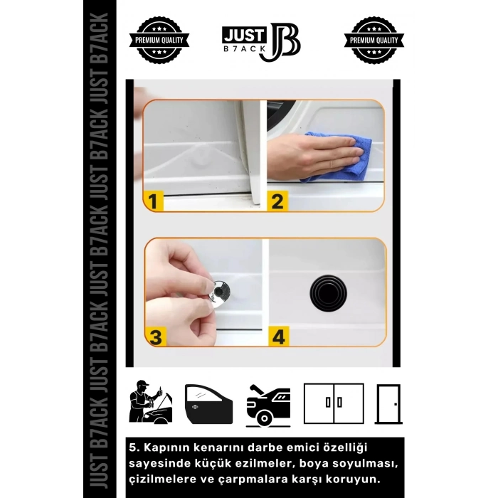 #DarbeEmici Kaliteli Yapışkanlı Araba Kaput Araç Bagaj Kapısı Darbe Ses Emici 50li Kauçuk Conta Set