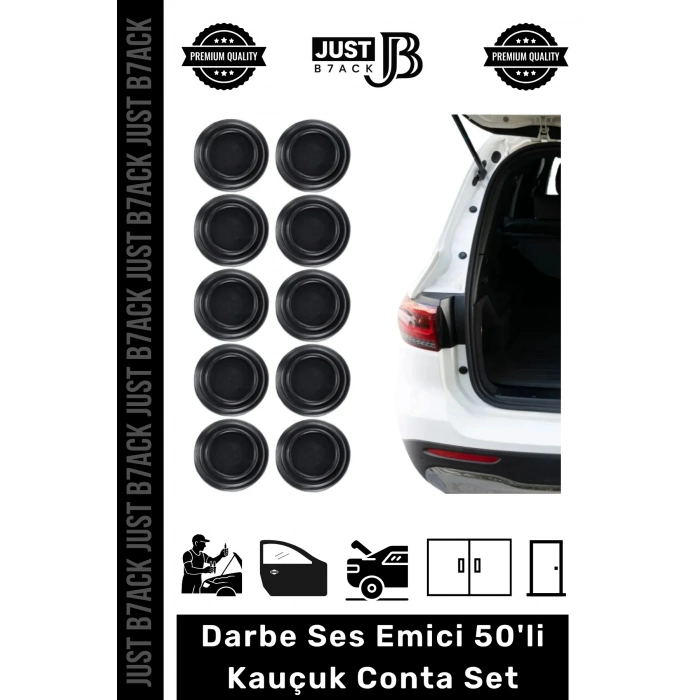 #DarbeEmici Kaliteli Yapışkanlı Araba Kaput Araç Bagaj Kapısı Darbe Ses Emici 50li Kauçuk Conta Set