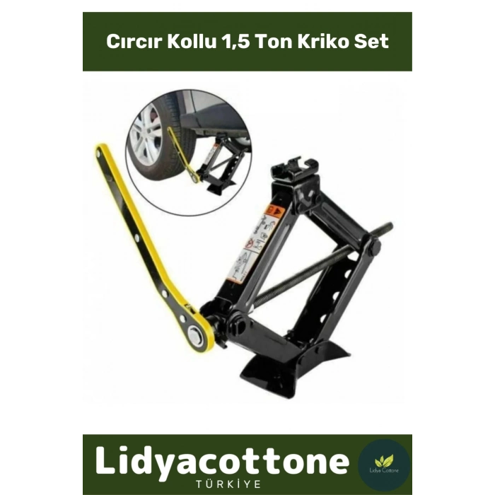 Dayanıklı Anahtarlı Kriko Set Premium Araba Kaldırma Akordiyon Tip Makas Cırcır Kollu 1.5 Ton Bijon