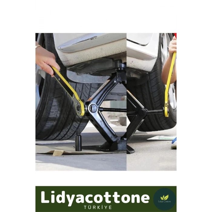 Dayanıklı Anahtarlı Kriko Set Premium Araba Kaldırma Akordiyon Tip Makas Cırcır Kollu 1.5 Ton Bijon