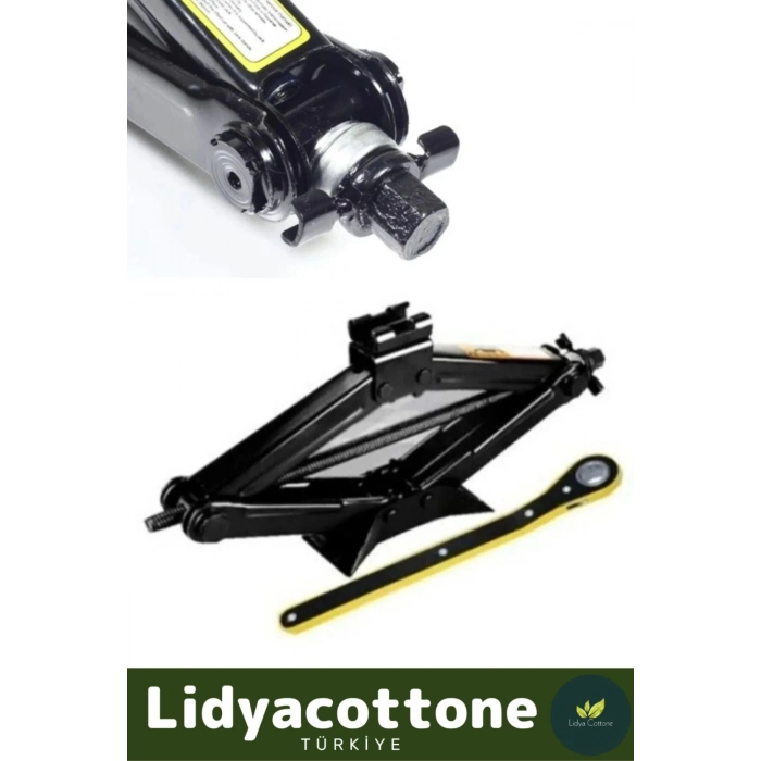 Dayanıklı Anahtarlı Kriko Set Premium Araba Kaldırma Akordiyon Tip Makas Cırcır Kollu 1.5 Ton Bijon