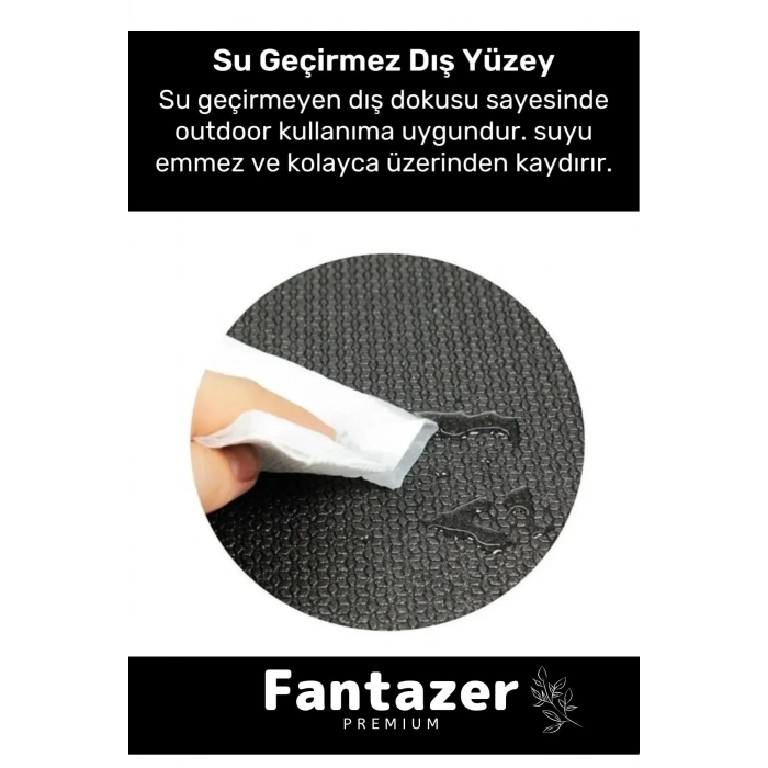 Dayanıklı Taşıma Askılı Konfor Modeli Çift Taraflı Kaymaz Yoga Meditasyon Minderi 16mm Siyah Mat