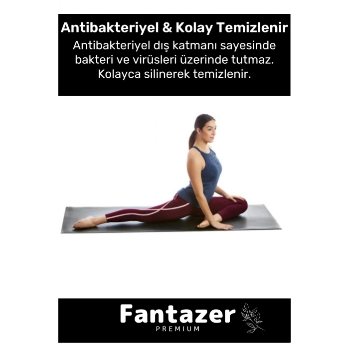 Dayanıklı Taşıma Askılı Konfor Modeli Çift Taraflı Kaymaz Yoga Meditasyon Minderi 16mm Siyah Mat