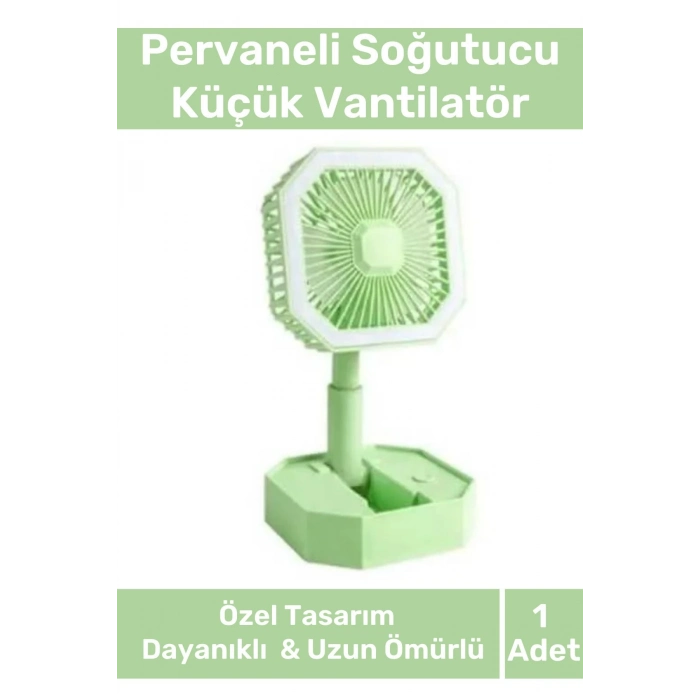 Deluxe Katlanabilir 2 Modlu Usb Şarjlı Sessiz Mini Fan Yelpazeli Pervaneli Soğutucu Vantilatör